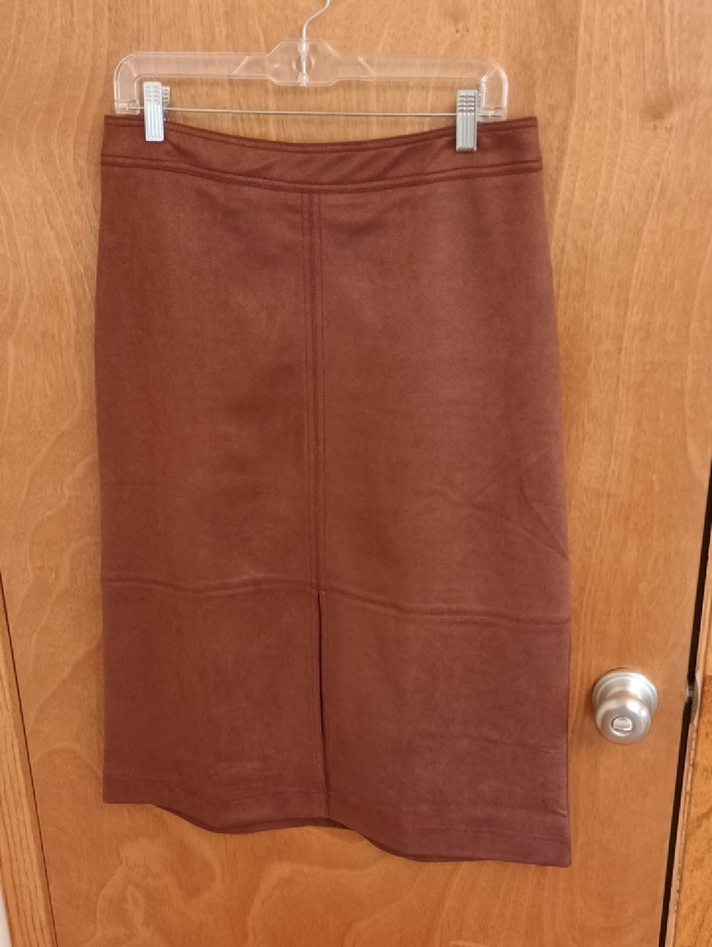 a new day Mauve Faux Suede Midi A Line Skirt